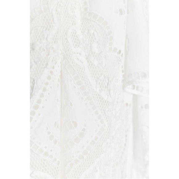 ZARA White Embroidered Lace Maxi Dress NWT Boho Cotton Slip Beach Resort ZW XS - Picture 4 of 14